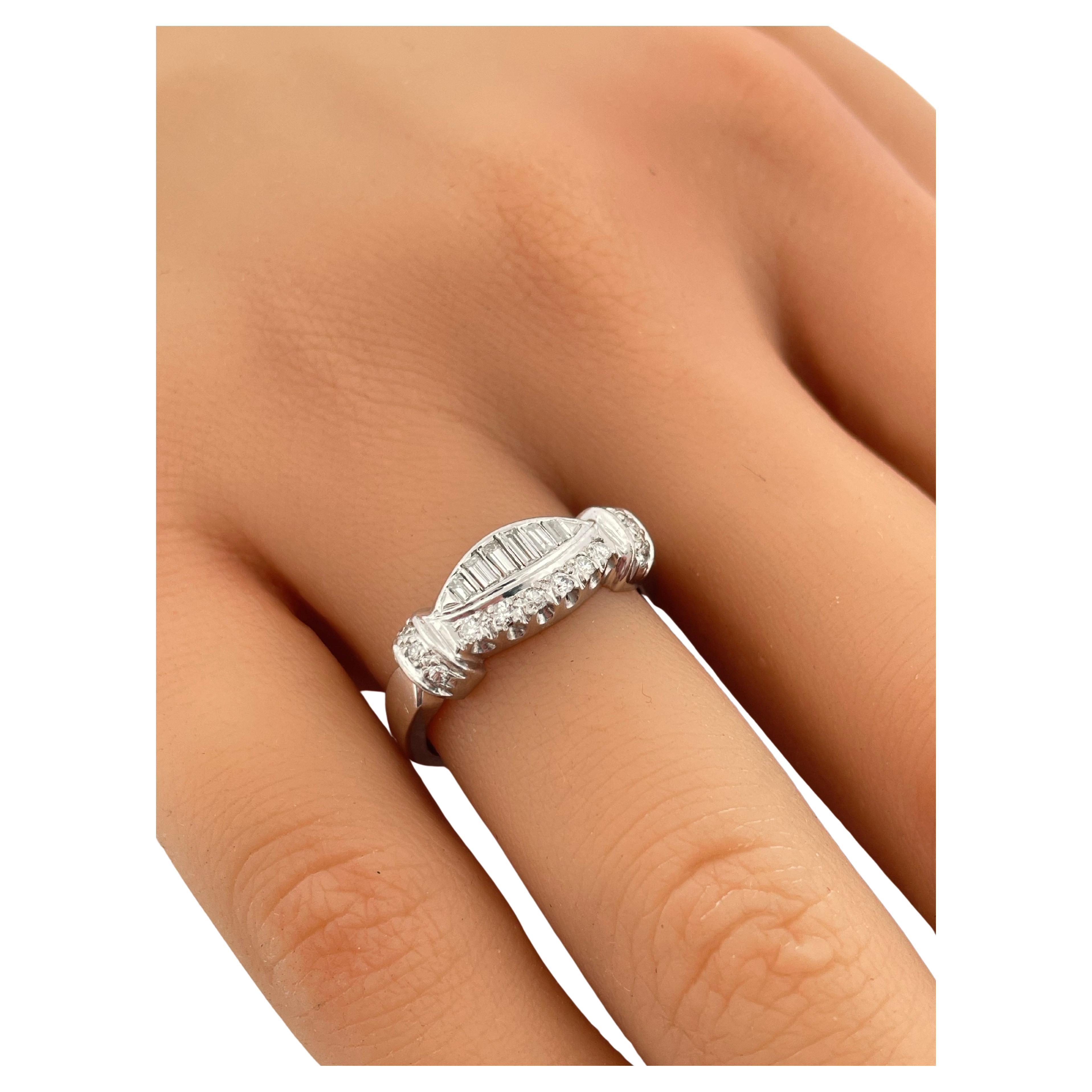 Platin 0,70ctw G-H SI1 Diamant Ring im Angebot 2