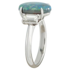 Anillo de platino con diamante y ópalo de 0,71 ct MF11-052126