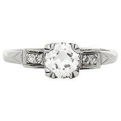 Platinum 0.72 carat Diamond Vintage Estate Engagement Ring
