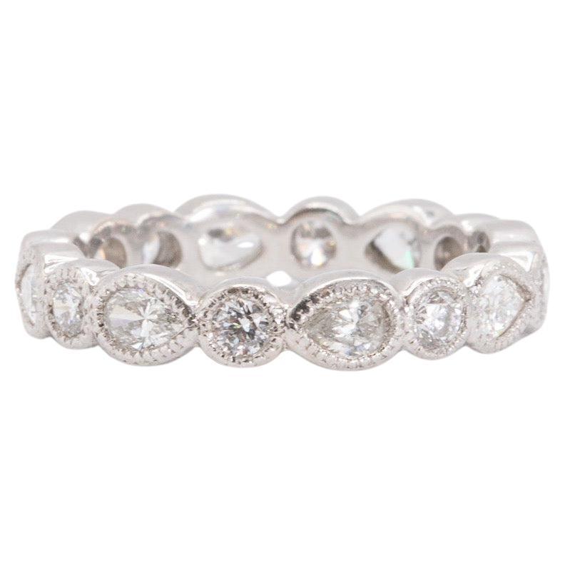Platinum 0.75 Carat Total Mixed Shape Diamond Eternity Band