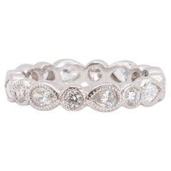 Platinum 0.75 Carat Total Mixed Shape Diamond Eternity Band