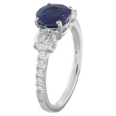 Platinum 0.77ct Diamond and Sapphire Ring MF22-052126