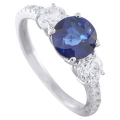 Platinum 0.77ct Diamond and Sapphire Ring MF22-052126