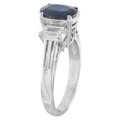 Anello in platino con diamante e zaffiro da 0,79 carati MF01-052126
