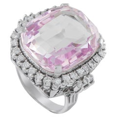 Platinum 0.80ct Diamond and Kunzite Ring MF05-101625