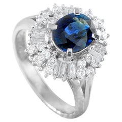 Platinum 0.82ct Diamond and Sapphire Ring MF26-101625