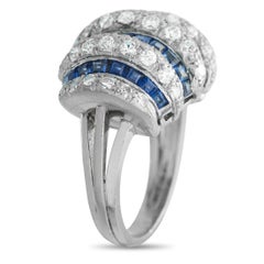 Platinum 0.84ct Diamond and Sapphire Ring MF16-011626