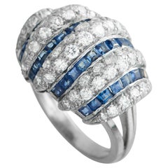 Platinum 0.84ct Diamond and Sapphire Ring MF16-011626