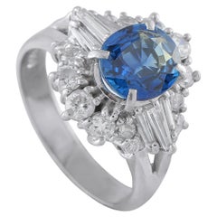 Platinum 0.87ct Diamond and Sapphire Ring MF25-101625