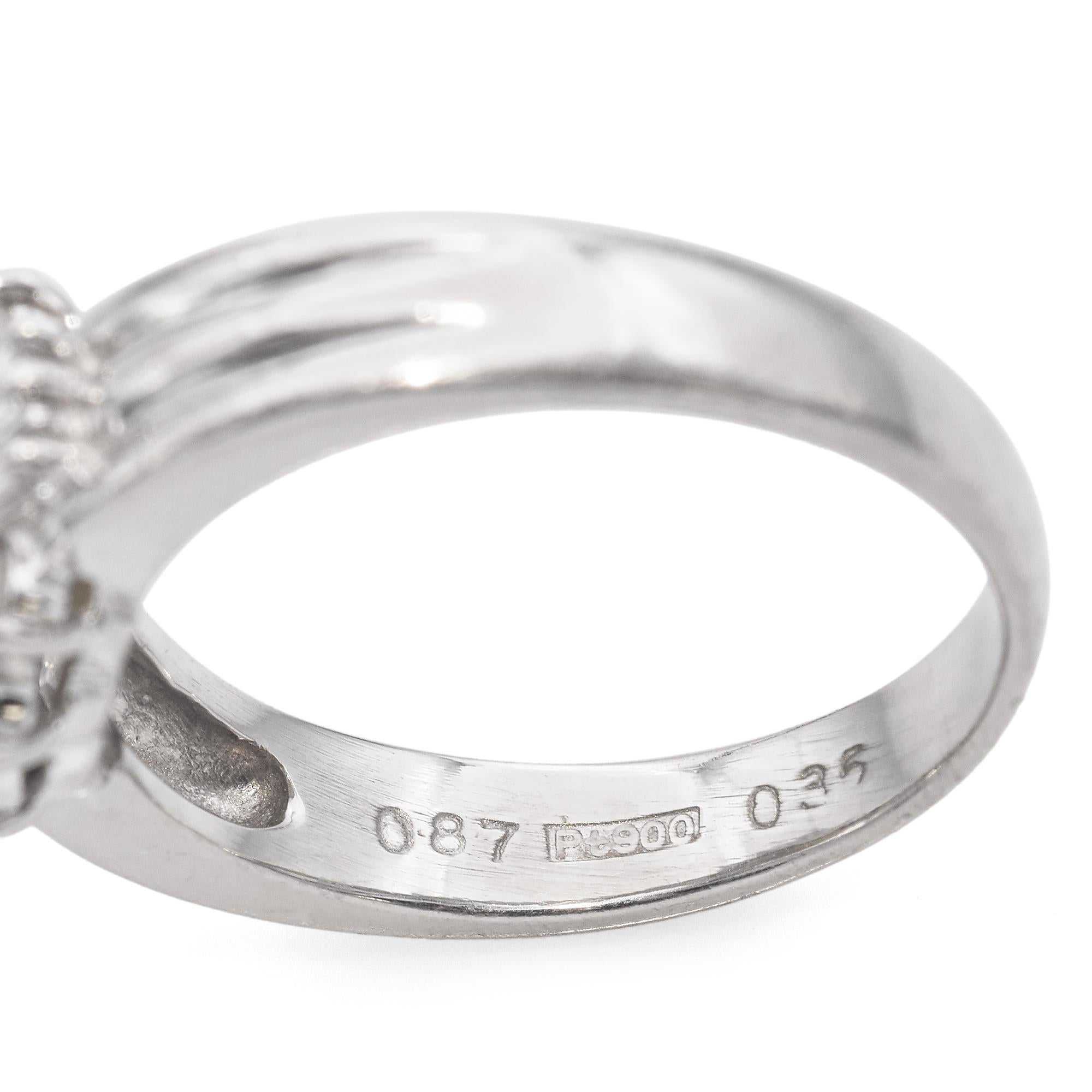 Women's Platinum 0.88 Ct. Cat's Eye Chrysoberyl and Diamond Ring For Sale