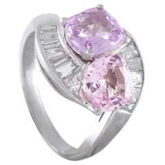 Bague en platine avec diamant et saphir de 0,90ct MF22-050726