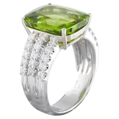 Platinum 0.91ct Diamond and Peridot Ring MF08-052126