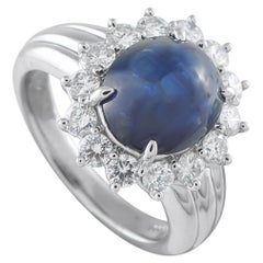 Platinum 0.92ct Diamond and Sapphire Ring MF06-101625