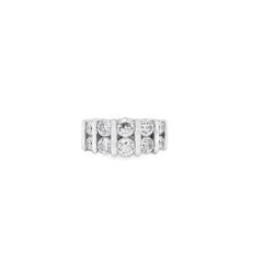 Platinum 0.92ctw Ten Stones Double-Row Half-Way Ring