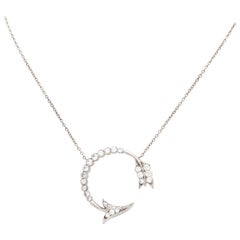 Platinum 1 Carat Diamond Arrow Pendant Necklace SI1/G