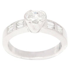 Platinum 1.00 Carat Diamond Bezel Solitaire Ring