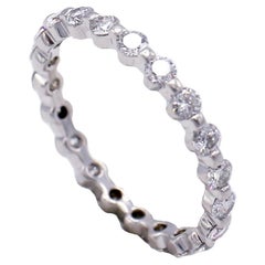 Platinum 1.00 Carat Diamond Eternity Wedding Band Ring