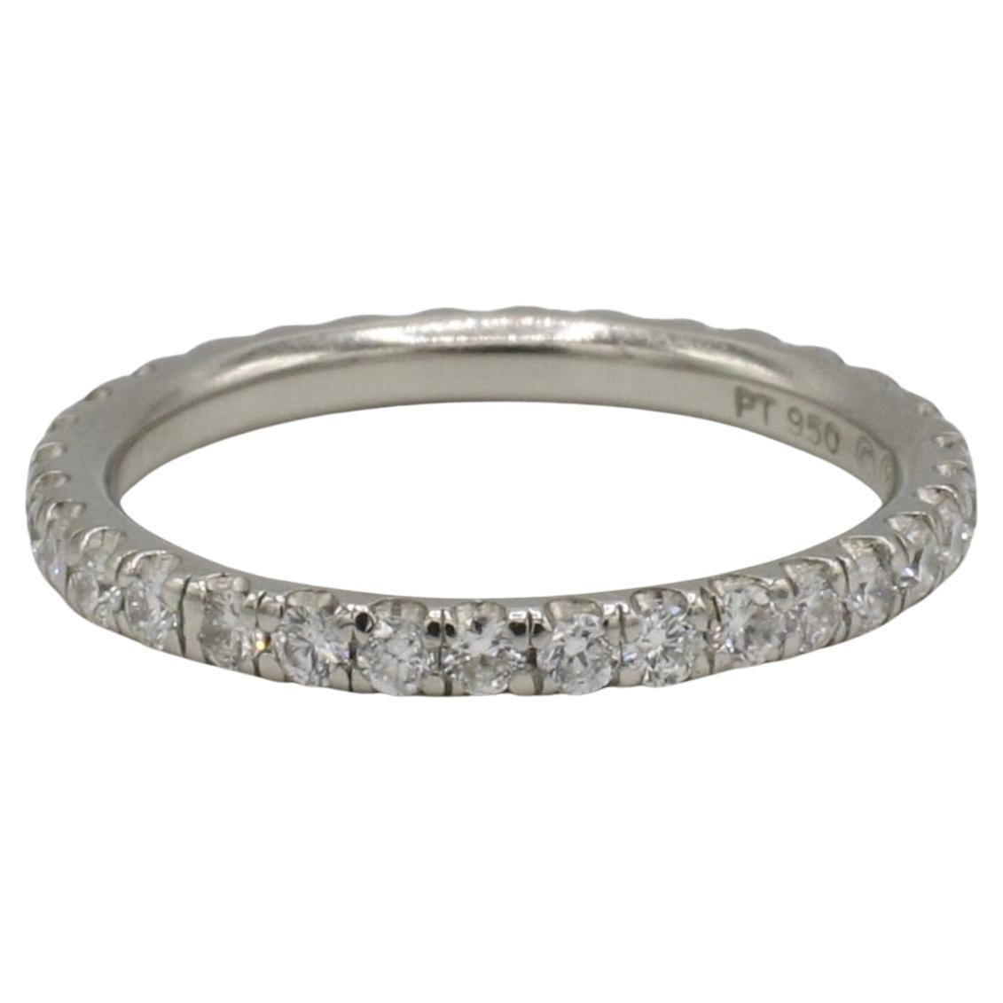 Alianza de Platino con Diamante Natural de 1,00 Quilates
