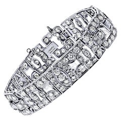Bracciale vintage in platino con diamanti taglio antico da 10,00cttw