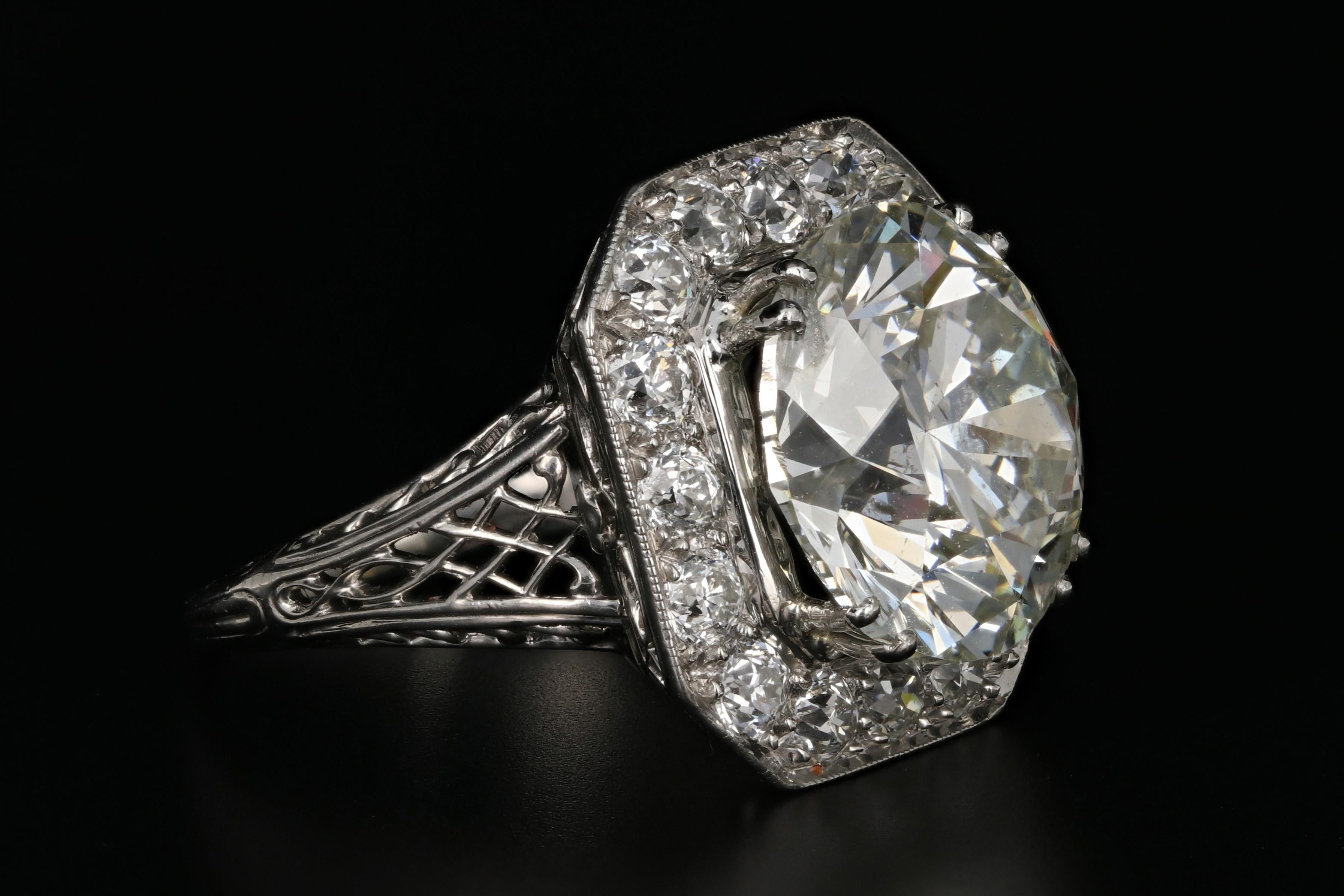 Round Cut Platinum 10.05 Carat Round Brilliant Cut Diamond Engagement Ring EGL Certified