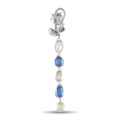 Orecchini in platino con diamanti e zaffiri da 10,0ct MF26-0116126
