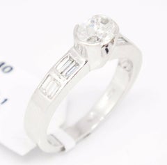 Platinum 1.00 Carat Diamond Bezel Solitaire Ring