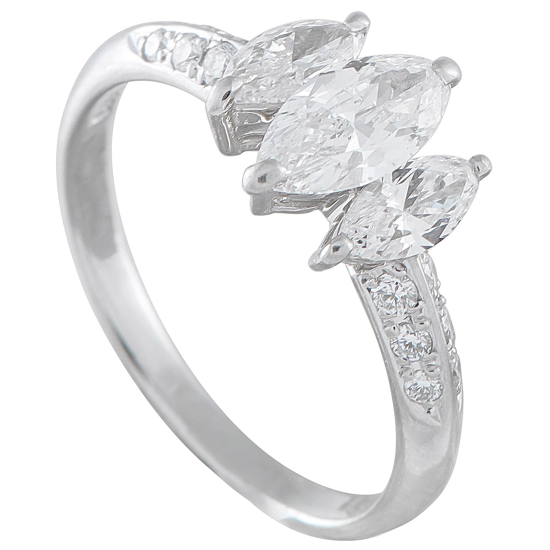 Platin 1.01ct Diamant Ring #5333 im Angebot