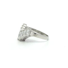 Platinum 1.01ctw Marquise Cut Prong Set Diamond 7 Stone Chevron "V" Band Ring