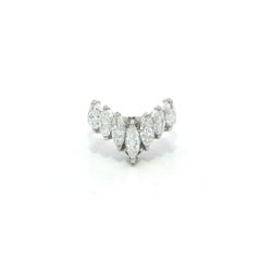 Platinum 1.01ctw Marquise Cut Prong Set Diamond 7 Stone Chevron "V" Band Ring Platinum 1.01ctw Marquise Cut Prong Set Diamond 7 Stone Chevron "V" Band Ring