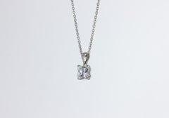 Platinum 1.02 Carat Radiant Cut Diamond Pendant Necklace