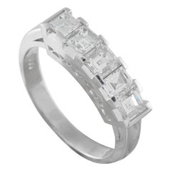 Platin 1,02ct Diamant 5-Stein Ring #5331