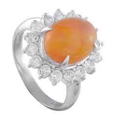 Platinum 1.02ct Diamond and Opal Ring MF39-102025