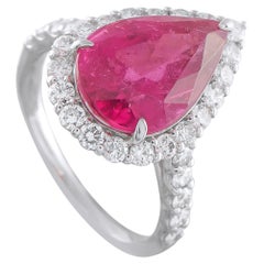 Platin 1,02ct Diamant und Rubellit Ring MF07-052126