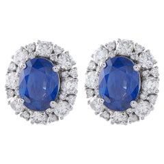 Orecchini in platino con diamanti e zaffiri da 1,02 carati MF35-041426