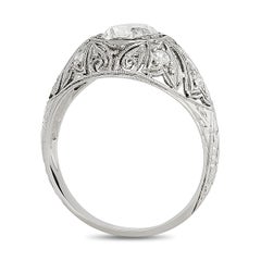 Platinum 1.03 carat Diamond GIA Certified Vintage Estate Engagement Ring