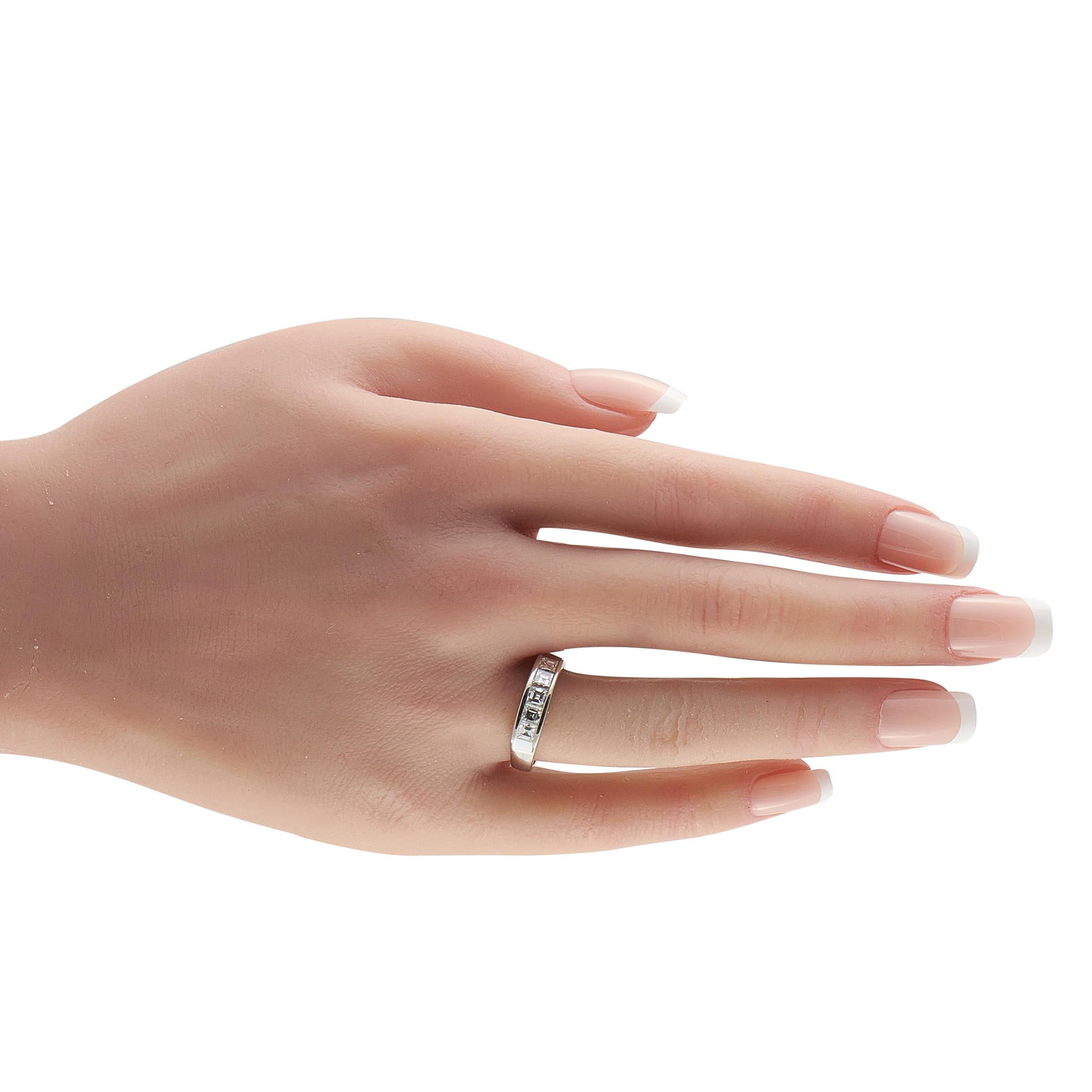 Square Cut Platinum 1.03ct Diamond Ring #5260 For Sale