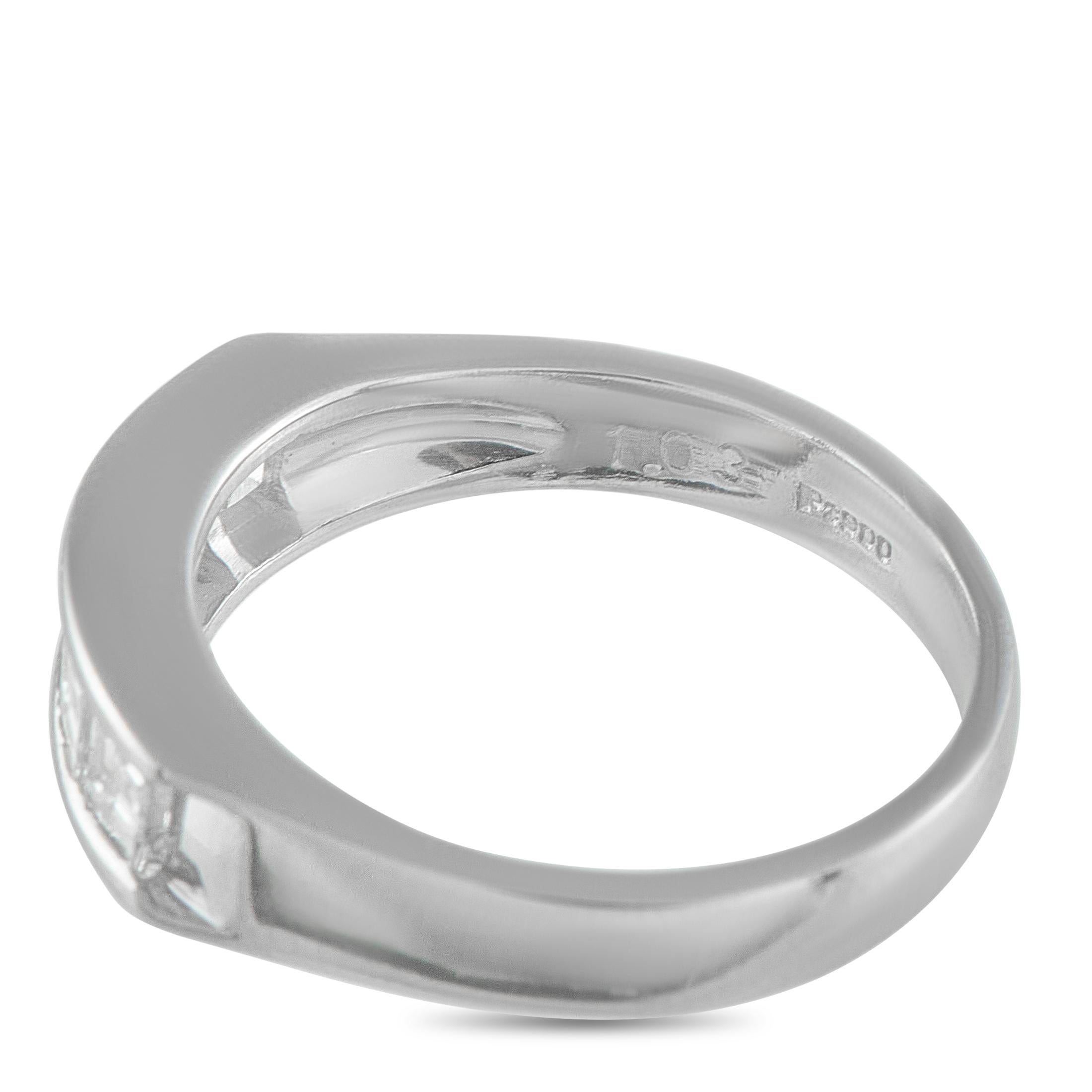 Platinum 1.03ct Diamond Ring #5260 In Excellent Condition For Sale In Southampton, PA