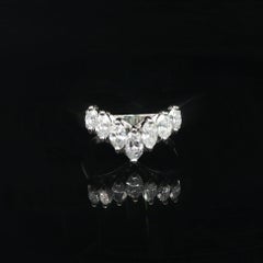Platinum 1.03ctw Marquise Cut 7 Diamond Chevron "V" Shape Band Ring