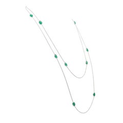 Platinum 10.47 Carat Colombian Cabochon Emeralds