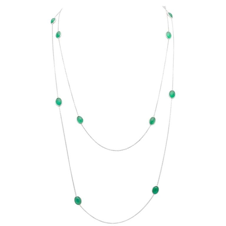 Smeraldi colombiani cabochon di platino da 10,47 carati in vendita