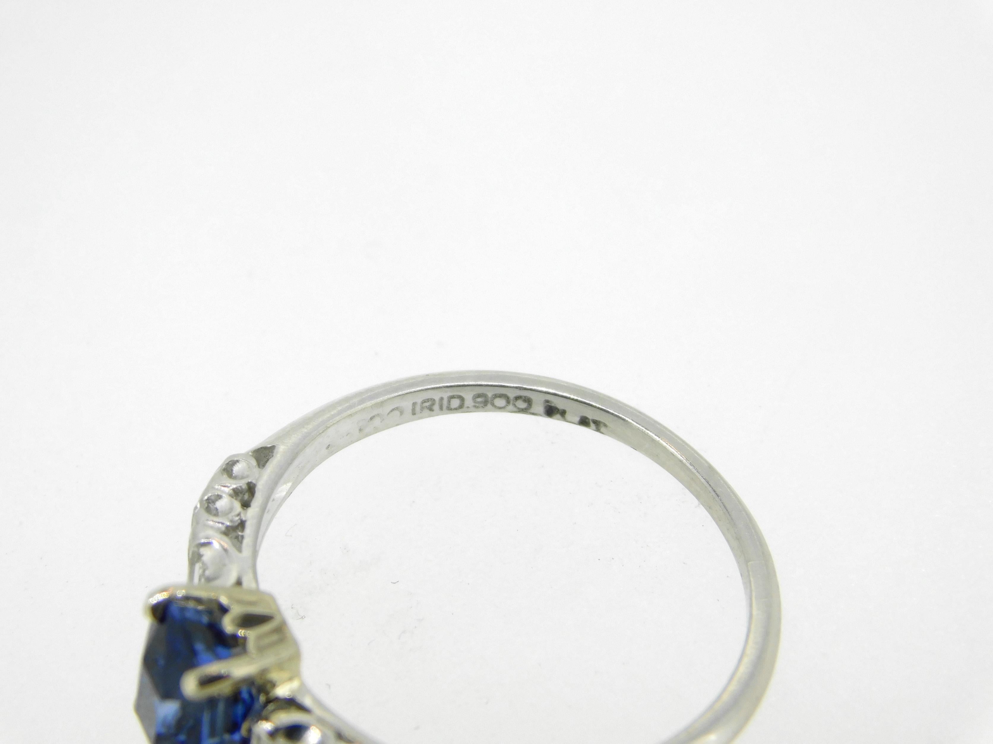 Platinum 1.05ct Blue Genuine Natural Sapphire and Diamond Ring '#J5052' For Sale 1