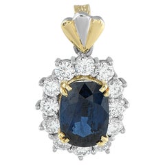 Platinum 1.05ct Diamond and Sapphire Pendant