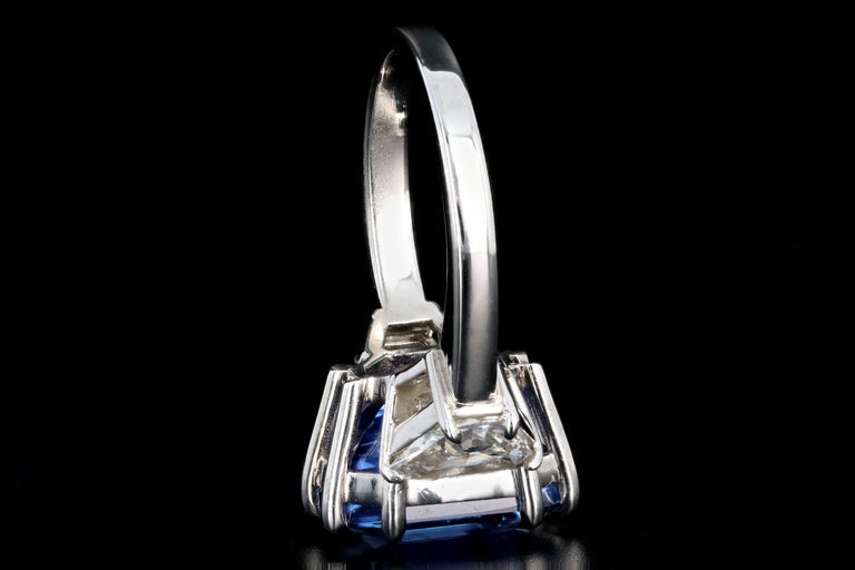 Platinum 10.69 Carat No Heat Ceylon Sapphire and Diamond Ring at 1stDibs