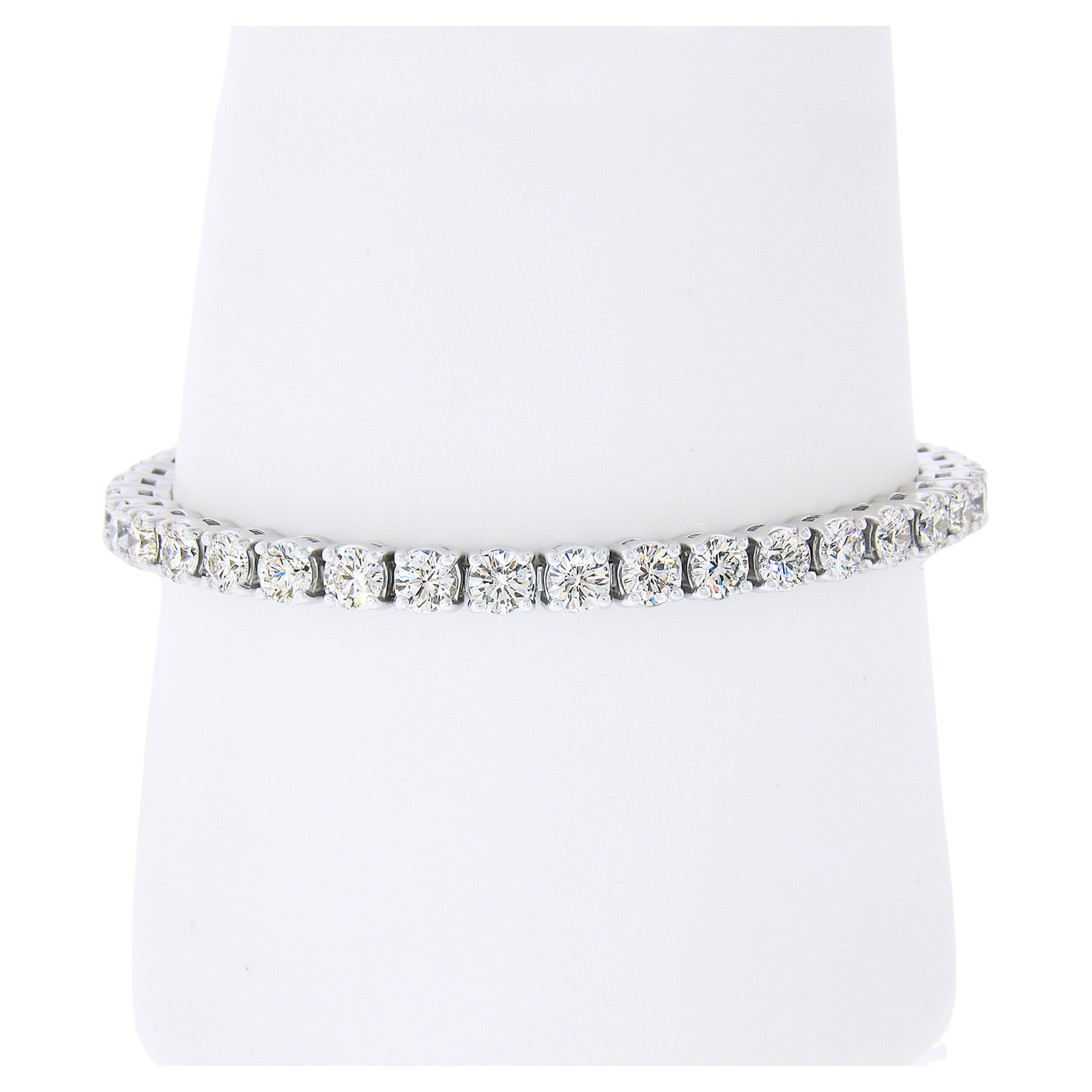 Platinum 10.71ctw 39 Round Large VVS E Diamond Line Tennis Statement Bracelet