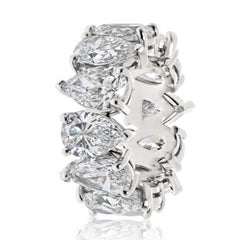 Platinum 10.87cttw Pear Cut GIA Def Diamond Eternity Band