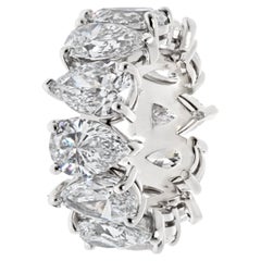 Platinum 10.87cttw Pear Cut GIA Def Diamond Eternity Band