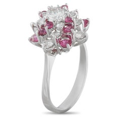 Platin 1,08ct Diamant und Rubin Ring MF17-020226