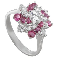 Platin 1,08ct Diamant und Rubin Ring MF17-020226