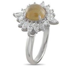 Anello in platino con diamante e occhio di gatto da 1,0ct MF09-122925