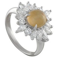 Anello in platino con diamante e occhio di gatto da 1,0ct MF09-122925